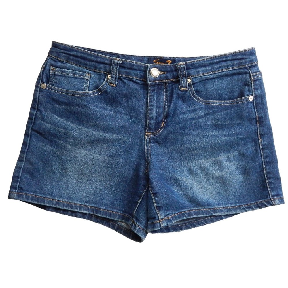 Seven7 Jeans Denim Shorts Size 10 Womens Mid Rise